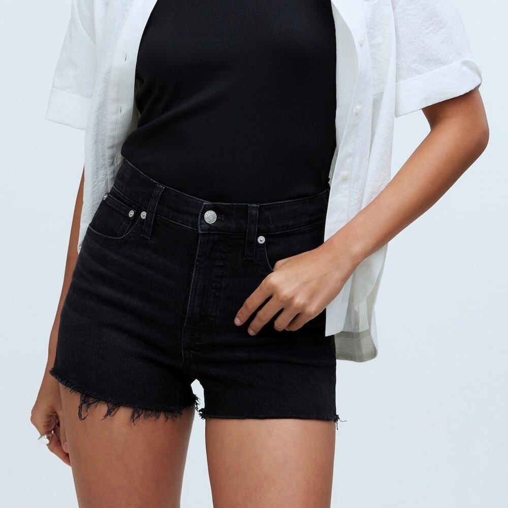 Madewell Perfect Vintage Jean Shorts Lunar Wash Denim Cutoff size 23